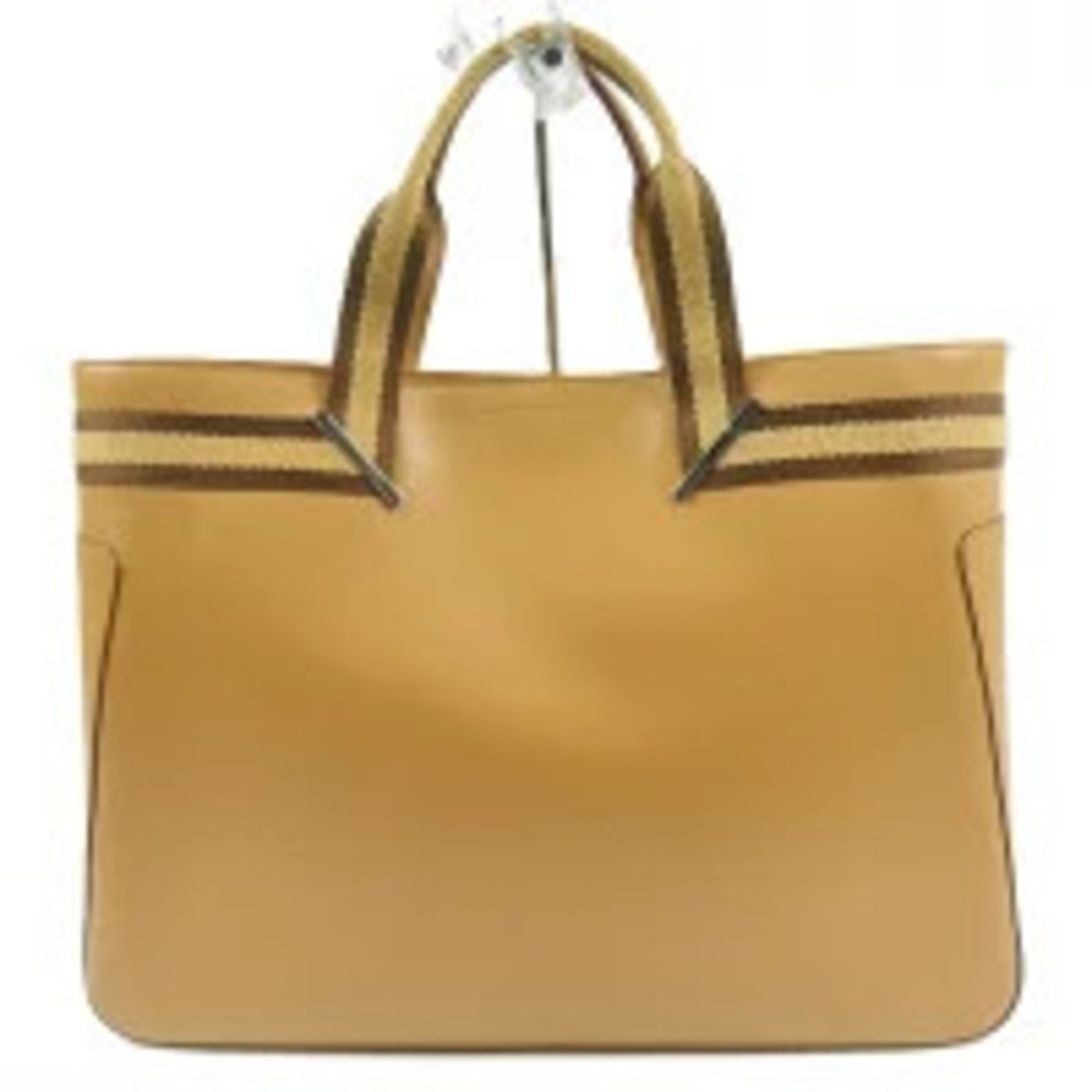 Gucci Tote Bag Handbag Leather Beige